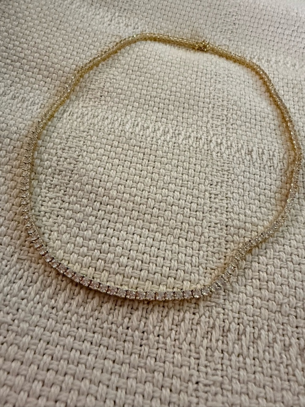 PAVOI 14K Gold Plated Tennis Necklace | 3mm Cubic Zirconia Dainty Gold plated - Picture 5 of 5